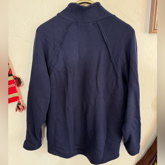 FREE PEOPLE NAVY BLUE SWEATSHIRT SZ XS POCKETS - Picture 5 of 5